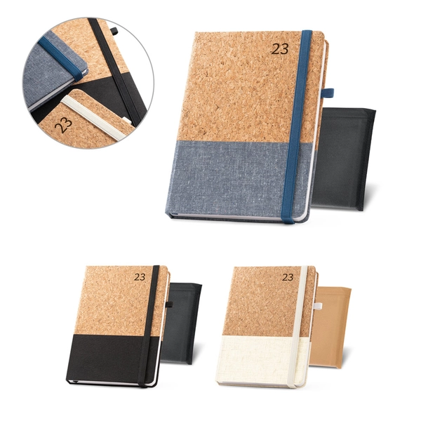 RD 66199-Agenda em cortiça e linho personalizada 21 x 15 cm RD 66199-Agenda em cortiça e linho personalizada 21 x 15 cm
